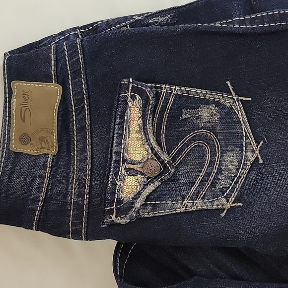 Silver jeans Company Mckenzie bootcut blue jeans women's sz 28 x 32 - Picture 2 of 5